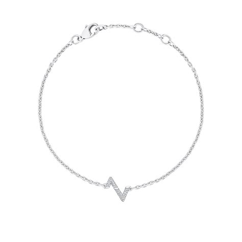 LV Volt Upside Down Chain Bracelet, White Gold And .